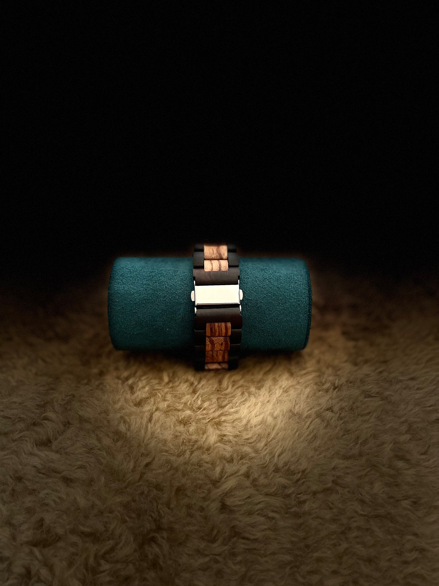 Wooden Watch with Black Accents