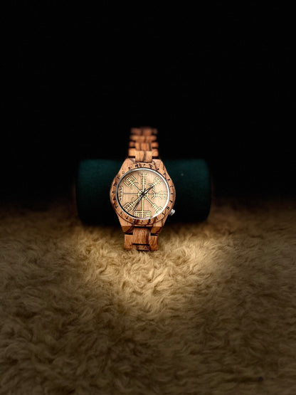 Vegvísir Wooden Watch