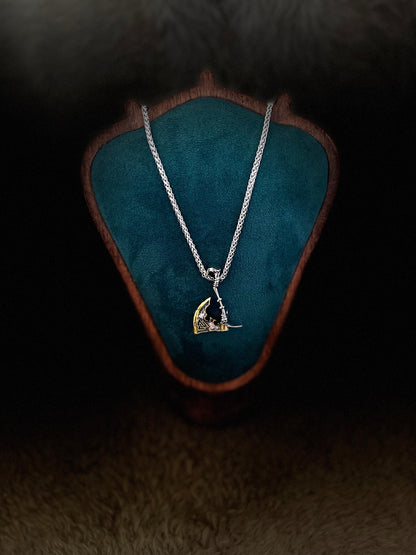 Viking Curved Axe necklace