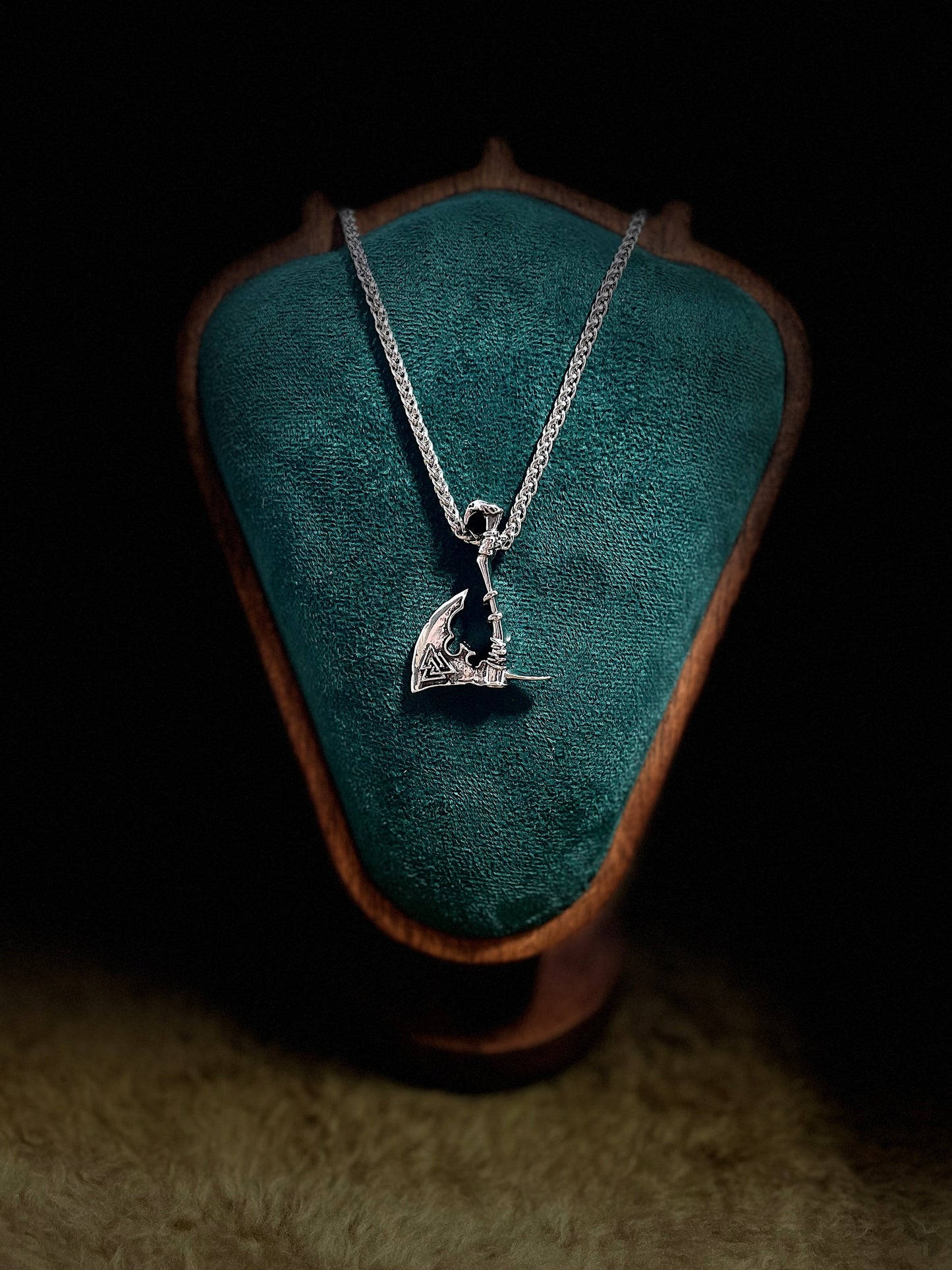 Viking Curved Axe necklace